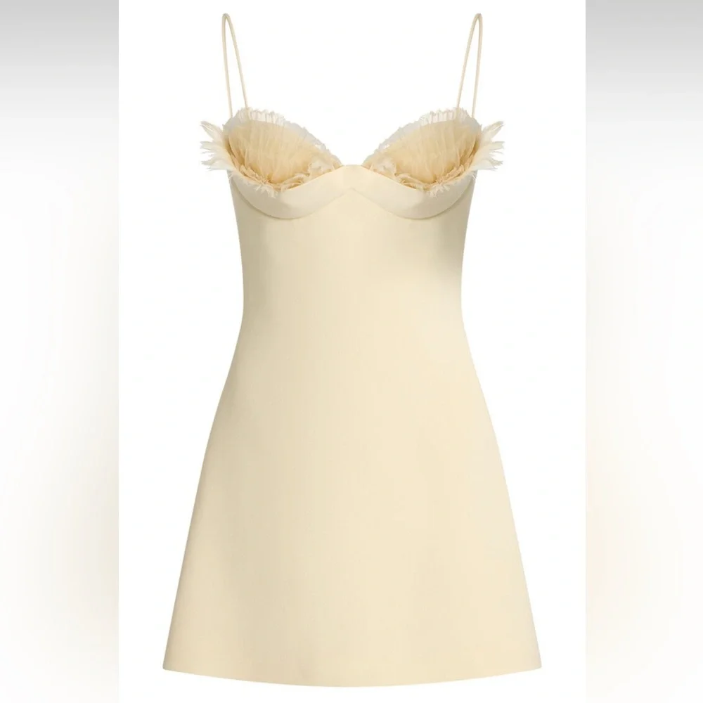 David Koma Balconette Feather/Tulle Mini Dress - Picture 8 of 9